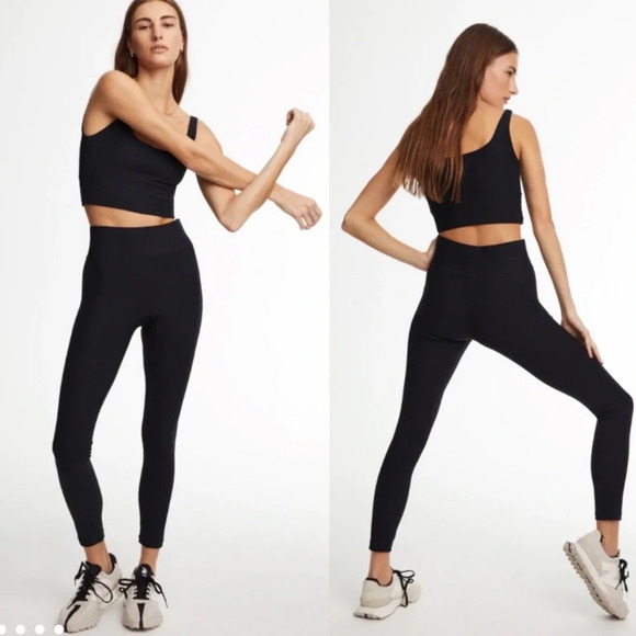 All Access Black Athletic Athleisure High Waist Elastic Compression Leggings S - Picture 1 of 7